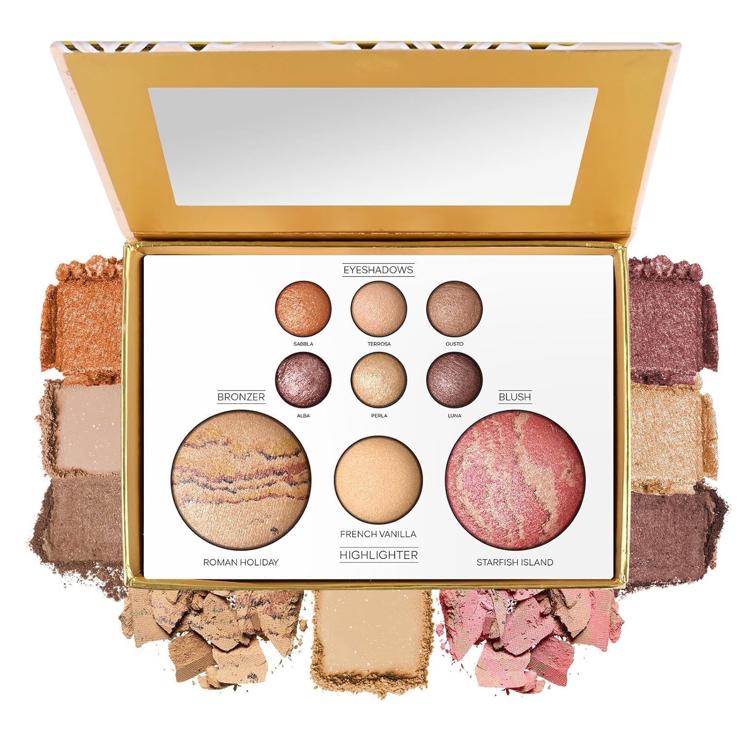 81nFmloVgkL._SL1500_.jpg All in One Baked Makeup Palette, Full Size Baked Powder Palette with Blush, Bronzer, Highlighters and Eyeshadows, Travel-Friendly Compact, Neutral Pigmented Colors, Gift Set for Women-02 - Imagem 1